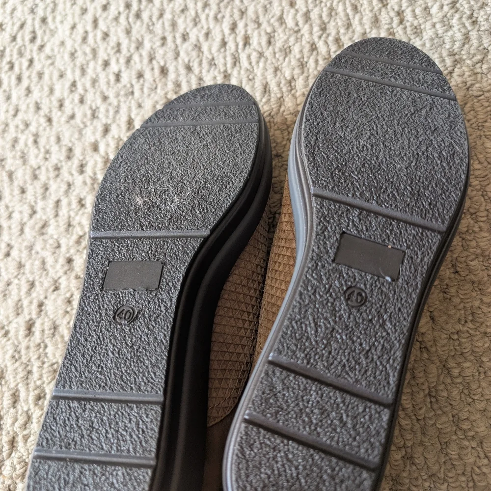 Kanna Leather Slides‎ Shoes Heel Size 40 Spain Approx Size US 9/9.5 EXC Beige